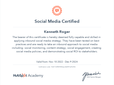 Social Media Marketing Certificate